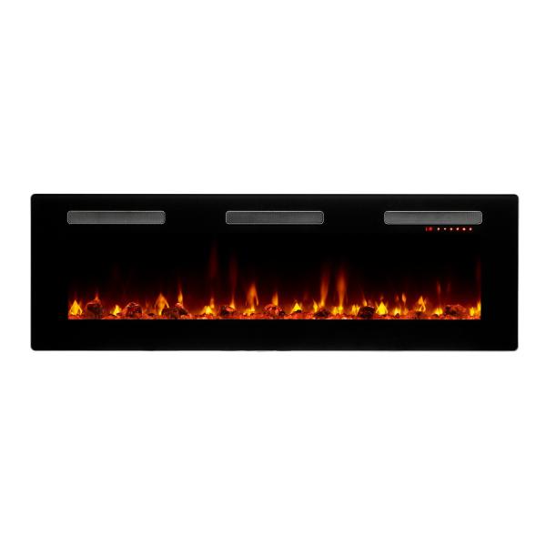 Dimplex Sierra 60" Black Wall/Built-In Linear Electric Fireplace-Modern Ethanol Fireplaces