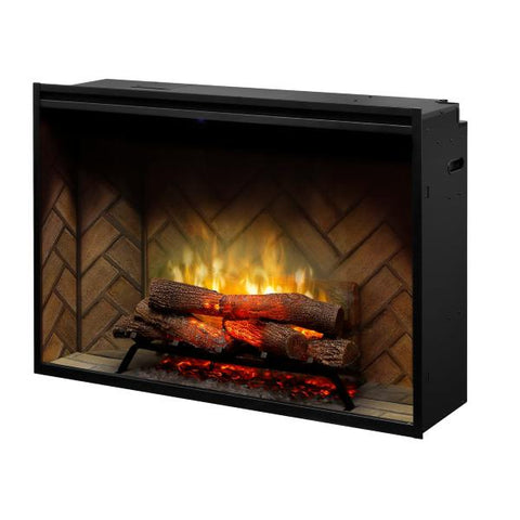 Image of Dimplex Revillusion® 42" Herringbone Built-In Firebox with Log Set-Modern Ethanol Fireplaces