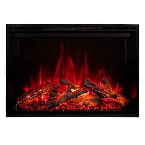 Image of Modern Flames RedStone Series 30" Black Built-In Flush Mount Conventional Electric Fireplace