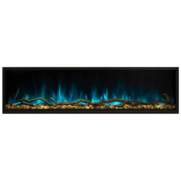 Modern Flames Electric Fireplaces Modern Flames Landscape Pro Slim 56" Black Built-In Electric Fireplace