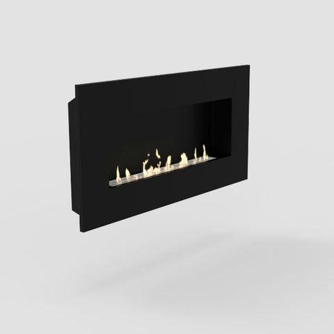 Image of Decoflame New York Empire 45" Black Wall Mounted Ethanol Fireplace-Modern Ethanol Fireplaces
