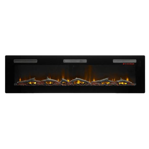 Image of Dimplex Sierra 72" Black Wall/Built-In Linear Electric Fireplace-Modern Ethanol Fireplaces