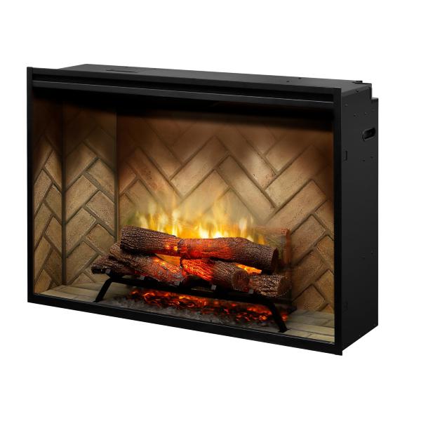 Dimplex Revillusion® 42" Herringbone Built-In Firebox with Log Set-Modern Ethanol Fireplaces