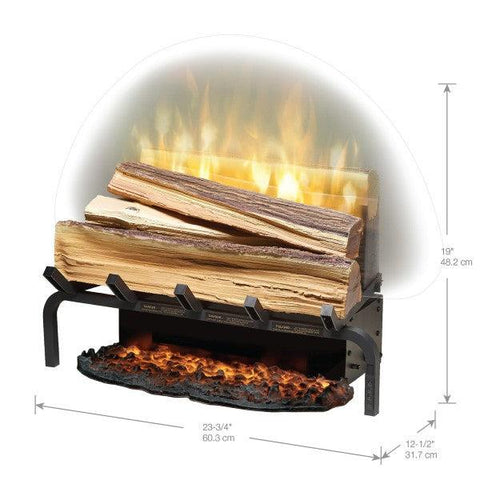 Image of Dimplex Revillusion® 20" Black Electric Plug-In with Fresh Cut Log Set-Modern Ethanol Fireplaces