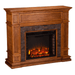 SEI Furniture Electric Fireplaces SEI Furniture Belleview 45" Sienna Faux Stone Hidden Media Shelf Electric Fireplace