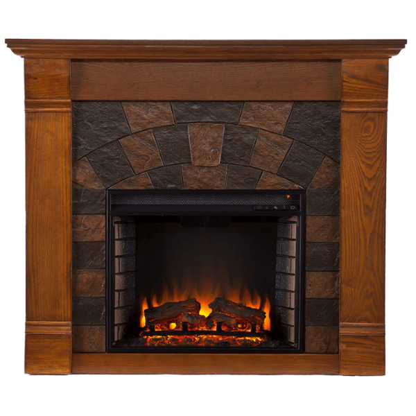 SEI Furniture Electric Fireplaces SEI Furniture Elkmont 40" Salem Antique Oak Freestanding Electric Fireplace