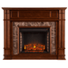 SEI Furniture Electric Fireplaces SEI Furniture Highgate 48" Whiskey Maple Media Shelf Freestanding Electric Fireplace