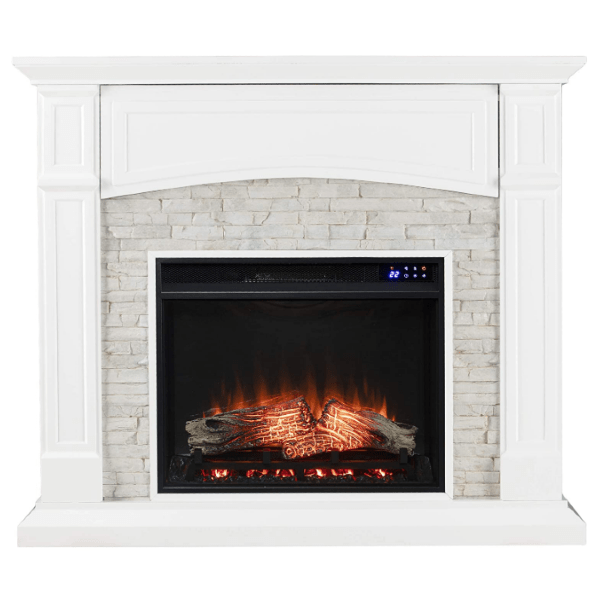 SEI Furniture Electric Fireplaces SEI Furniture Seneca 45" New White Freestanding Electric Fireplace