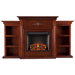 SEI Furniture Electric Fireplaces SEI Furniture Tennyson 70" Mahogany Electric Bookcases Fireplace