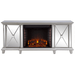 SEI Furniture Electric Fireplaces SEI Furniture Toppington 58" Silver Mirrored Media Console Electric Fireplace