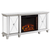 SEI Furniture Electric Fireplaces SEI Furniture Toppington 58" Silver Mirrored Media Console Electric Fireplace