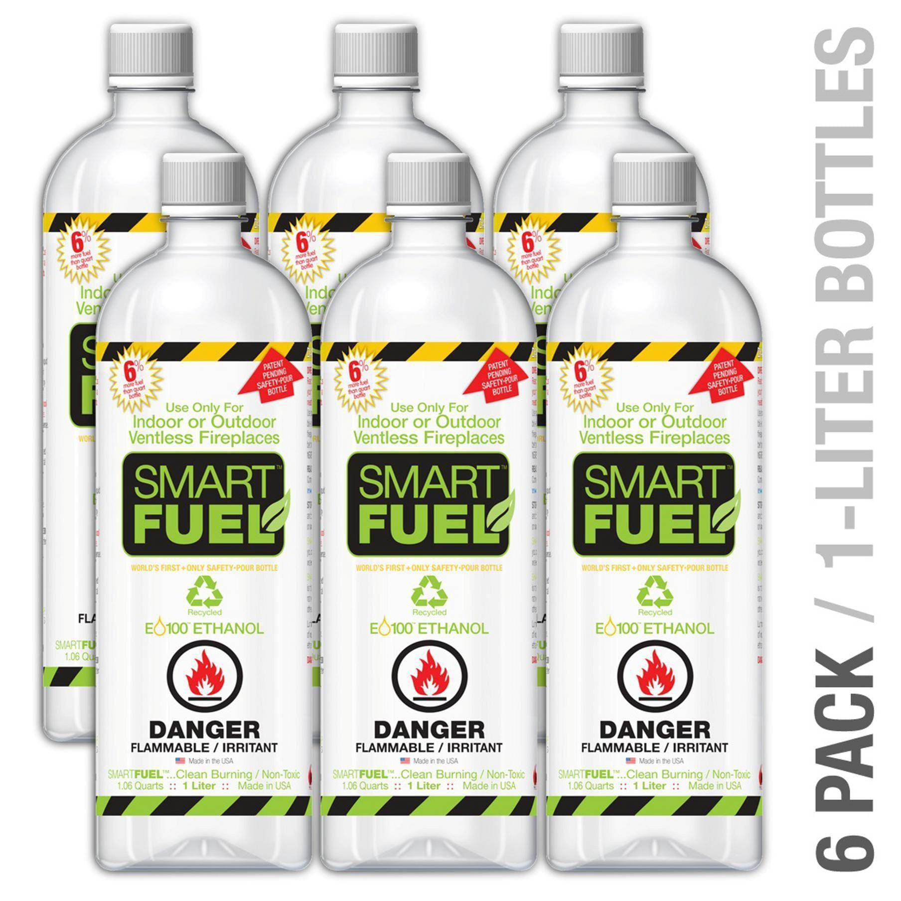 Anywhere Fireplace Fuel SmartFuel™ Liquid Bio-Ethanol Fuel for Fireplaces 6 pk