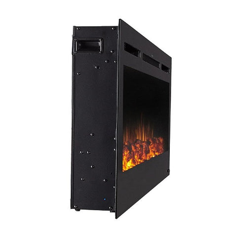 Image of Touchstone Sideline 50" Black Recessed Electric Fireplace with log set-Modern Ethanol Fireplaces