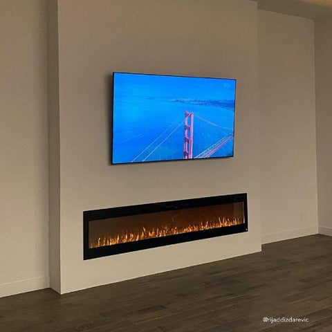 Image of Touchstone Sideline 100 80032 100" Black Recessed Electric Fireplace-Modern Ethanol Fireplaces