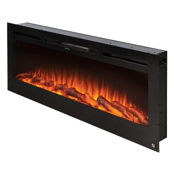 Touchstone Electric Fireplaces Touchstone Sideline 50" Black Recessed Electric Fireplace with log set