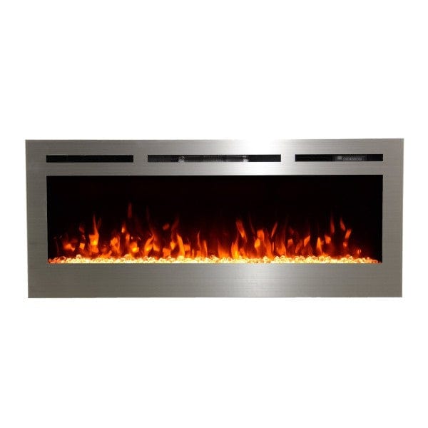 Touchstone Electric Fireplaces Touchstone Sideline 50 Stainless Steel 86273 50" Black Recessed Electric Fireplace