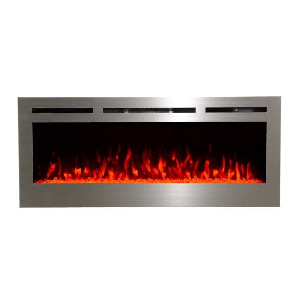 Touchstone Electric Fireplaces Touchstone Sideline 50 Stainless Steel 86273 50" Black Recessed Electric Fireplace