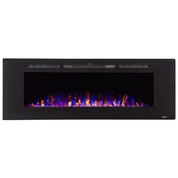 Touchstone Electric Fireplaces Touchstone Sideline 60" Black Recessed Electric Fireplace with Log Set