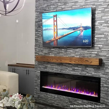 Touchstone Electric Fireplaces Touchstone Sideline 80015 72" Black Recessed Electric Fireplace