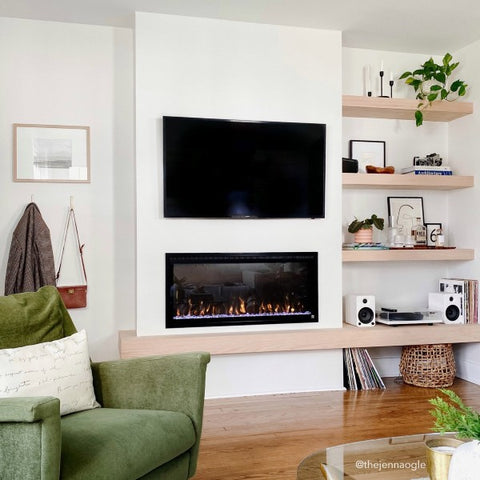 Image of Touchstone Sideline Elite Smart 42" Black WiFi-Enabled Recessed Electric Fireplace-Modern Ethanol Fireplaces