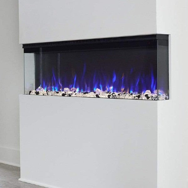 Touchstone Sideline Infinity 3 Sided 50" Black WiFi Enabled Recessed Electric Fireplace-Modern Ethanol Fireplaces