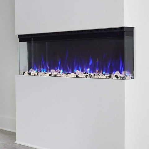 Image of Touchstone Sideline Infinity 3 Sided 50" Black WiFi Enabled Recessed Electric Fireplace-Modern Ethanol Fireplaces