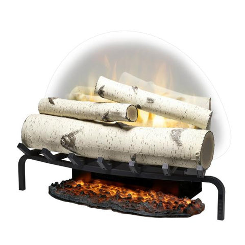 Image of Dimplex Revillusion® 25" Black Electric Plug-In with Birch Log Set-Modern Ethanol Fireplaces