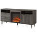 Walker Edison Electric Fireplaces Walker Edison 60" Slate Grey Modern Wood Fireplace TV Stand with Cabinet Doors and Drawers