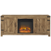 Walker Edison Electric Fireplaces Walker Edison Farmhouse 58" Barnwood Barn Door Wood Electric Fireplace TV Stand