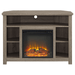 Walker Edison Electric Fireplaces Walker Edison Woodcroft Classic 44" Driftwood Electric Fireplace Corner TV Stand