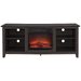 Walker Edison Electric Fireplaces Walker Edison Wren Classic 58" Espresso 4 Cubby Electric Fireplace TV Stand