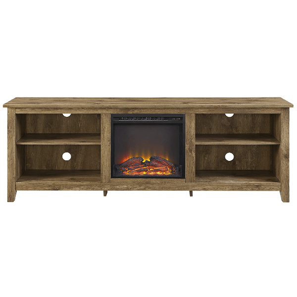 Walker Edison Electric Fireplaces Walker Edison Wren Classic 70" Barnwood Electric Fireplace TV Stand