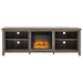 Walker Edison Electric Fireplaces Walker Edison Wren Classic 70" Grey Wash 4 Cubby Electric Fireplace Stand