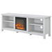 Walker Edison Electric Fireplaces Walker Edison Wren Classic 70" White 4 Cubby Electric Fireplace TV Stand