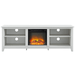 Walker Edison Electric Fireplaces Walker Edison Wren Classic 70" White 4 Cubby Electric Fireplace TV Stand