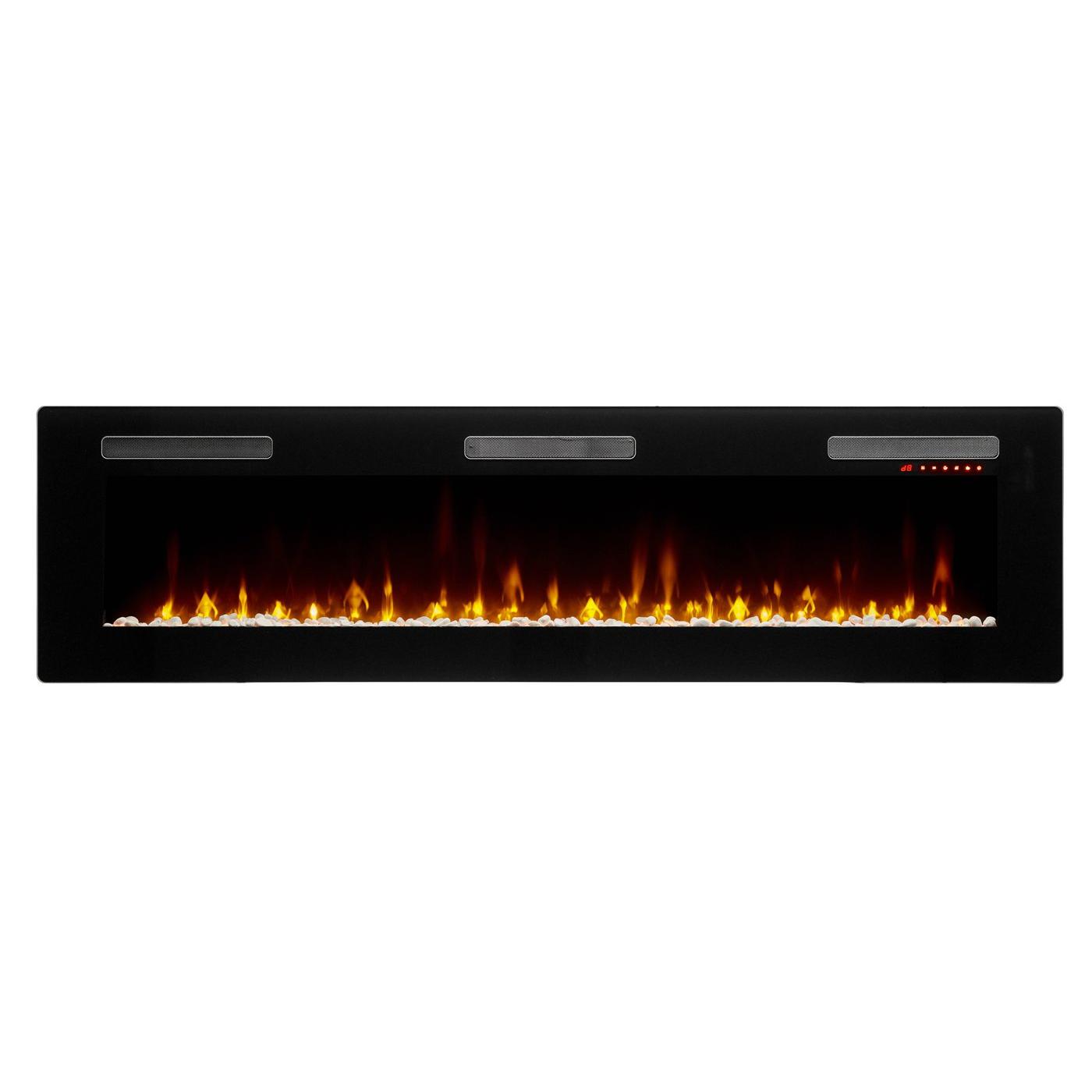 Dimplex Sierra 72" Black Wall/Built-In Linear Electric Fireplace-Modern Ethanol Fireplaces